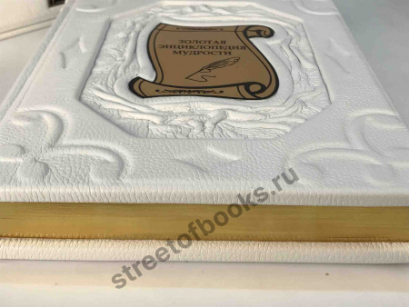 Золотая энциклопедия мудрости в кожаном переплете и футляре.